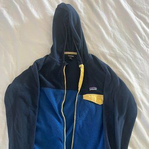 Patagonia Micro-D Snap T jacket in navy/blue, boys' size M
